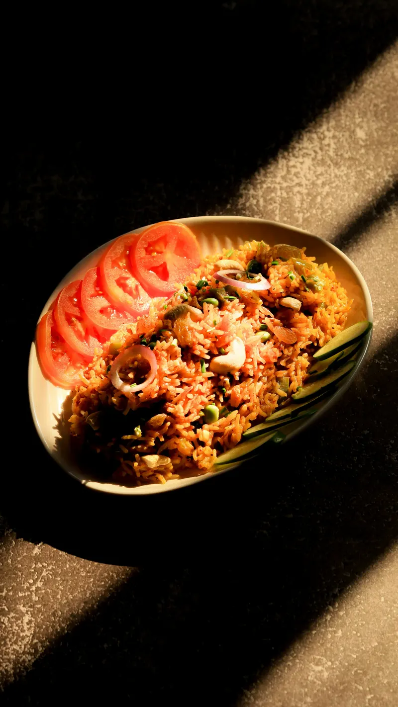 Poha with peanuts and herbs, filter coffee